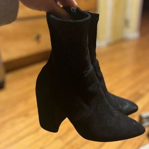 Black Steve Madden sock booties